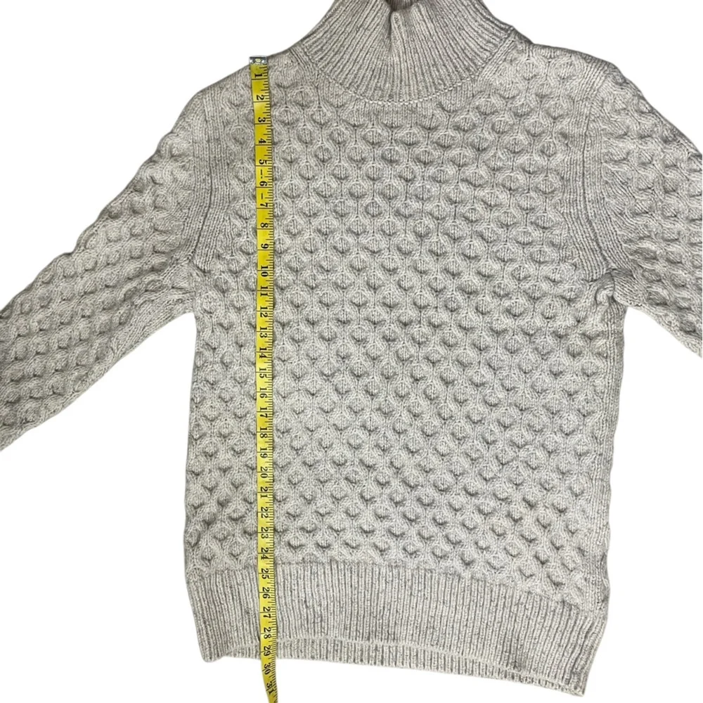 Banana Republic Bariloche Cable Knit Turtleneck Sweater Iced Vanilla Beige